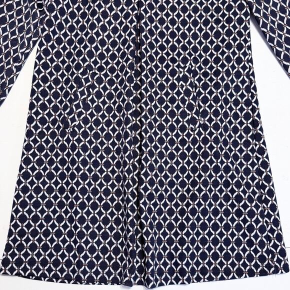Top It Off Meghan Navy Geometric Print Turtleneck Dress Small NWT Workwear Chic - Picture 5 of 8